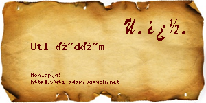 Uti Ádám névjegykártya