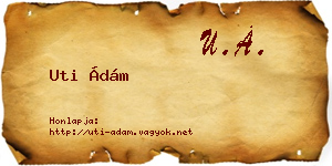 Uti Ádám névjegykártya